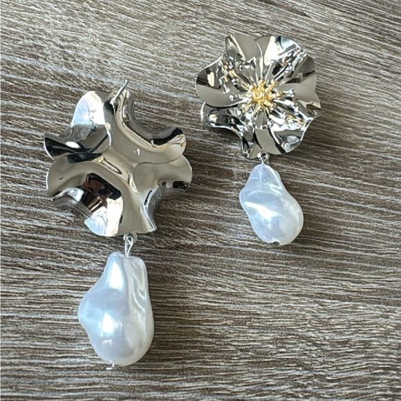 Bohemian flower drop earrings A395 - Picture 3 of 4